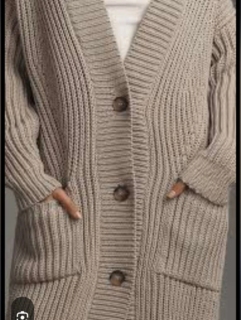 ANTHROPOLOGIE Gray Wool Blend Knit Button-Front Oversized Cardigan Small